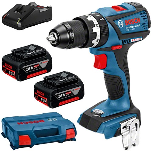 BOSCH 06019E9120 Wiertarko-wkrętarka udarowa GSB 18V-EC 18V + 2x 5.0Ah