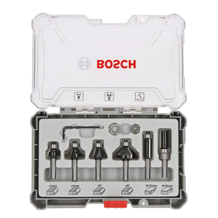 BOSCH Zestaw frezów profilowych do drewna 6szt trzpień 8mm