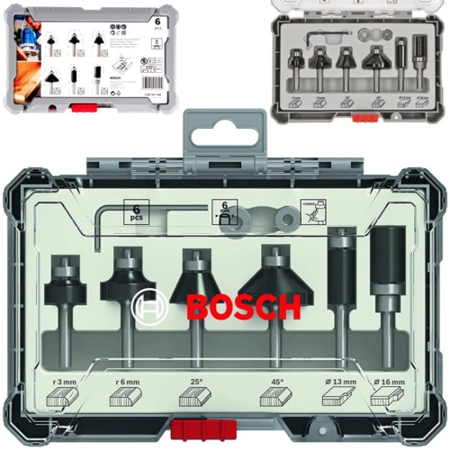 BOSCH Zestaw frezów profilowych do drewna 6szt 8mm