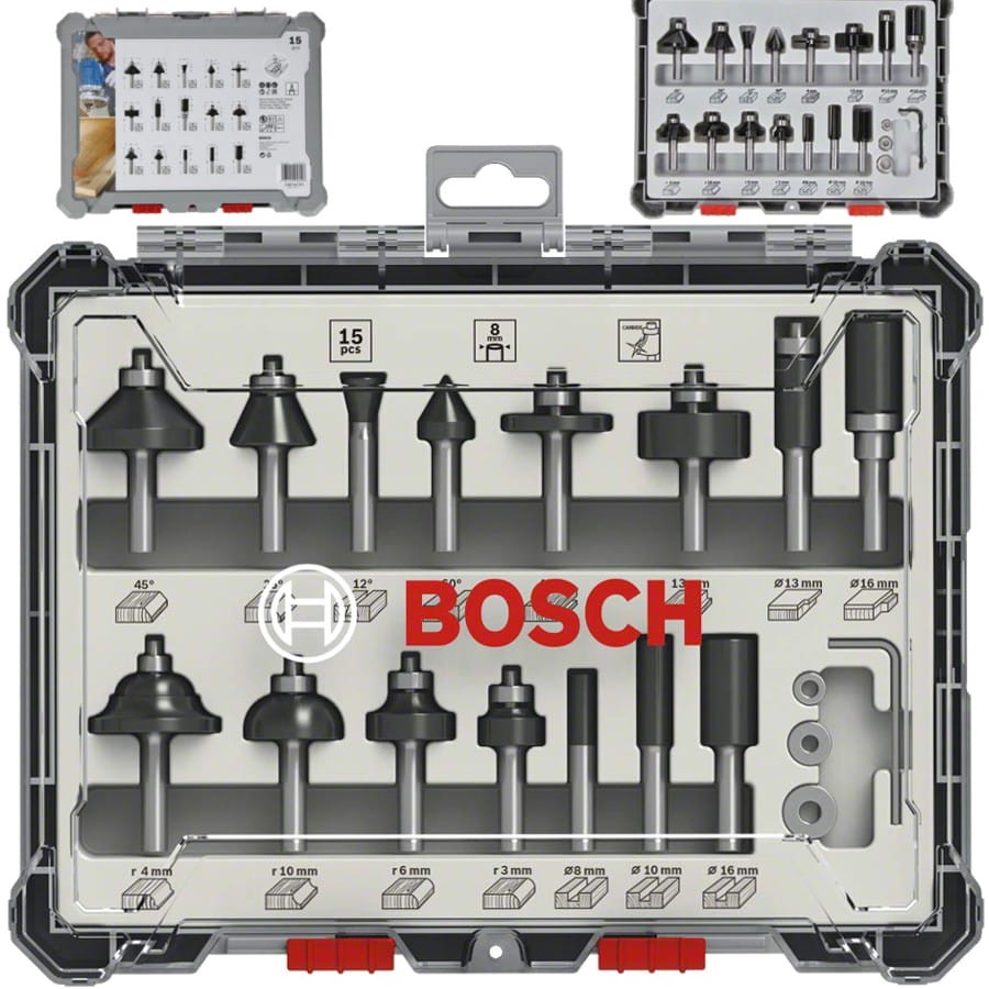 BOSCH Zestaw frezów profilowych do drewna 15szt 6mm