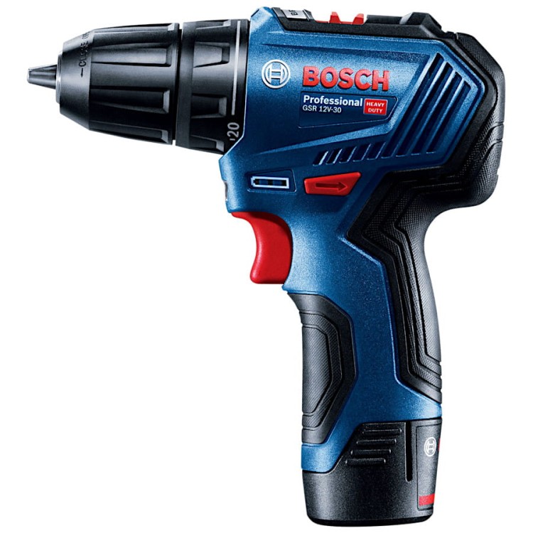 BOSCH Wiertarko-wkrętarka GSR 12V-30 12V + 2x 2.0Ah