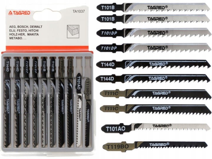 TARGED TA1037 Brzeszczoty do wyrzynarki TYP-T do drewna 10szt.