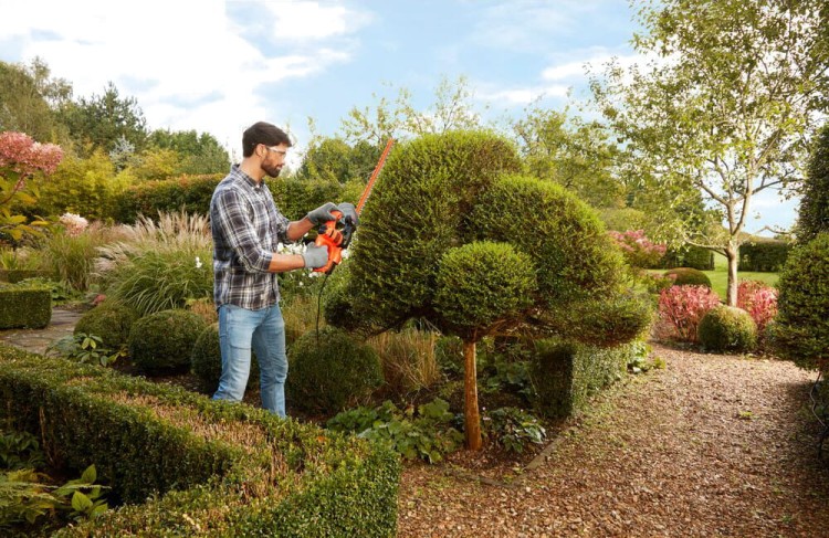 zastosowanie nożyc do żywopłotu sieciowych 420W  BLACK DECKER BEHT201