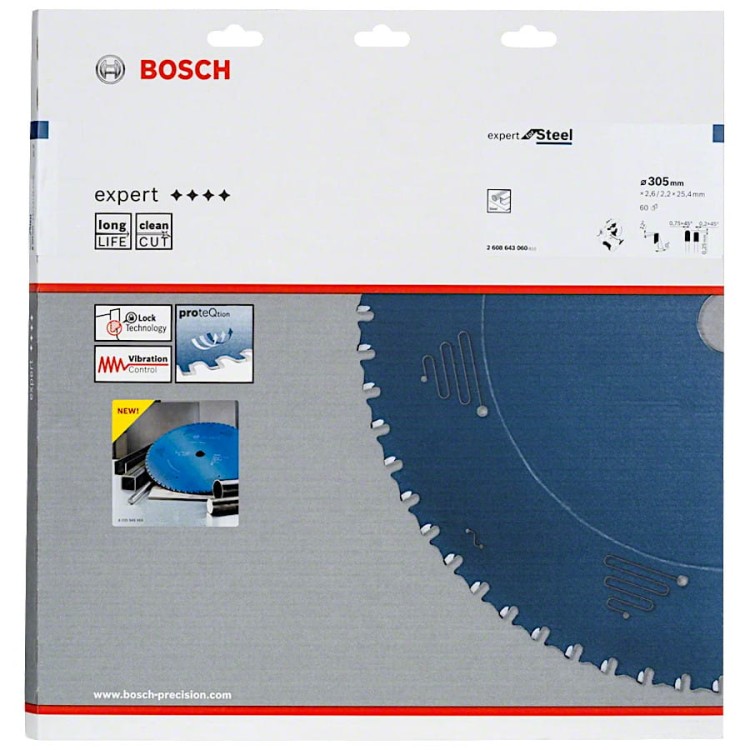 BOSCH EXPERT tarcza do cięcia stali 2608643060 60z do pilarek 305x25,4mm