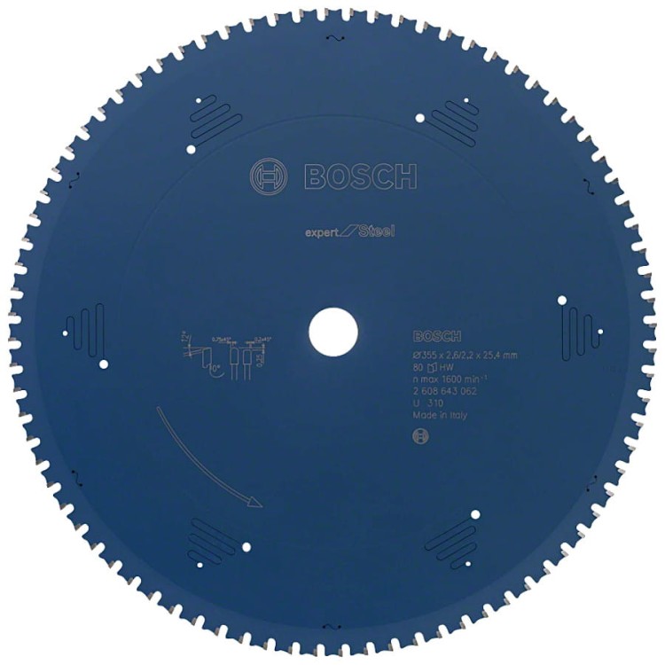 BOSCH EXPERT Tarcza do cięcia stali do pilarek 2608643062 80z