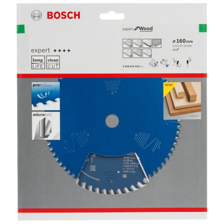 BOSCH 2608644018 Tarcza pilarska do drewna Experet 160x20mm 48 zębów