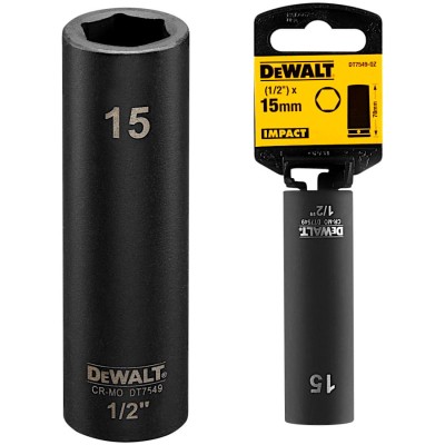 DEWALT DT7549 Klucz nasadowy EXTREME IMPACT głęboki 1/2" 15mm