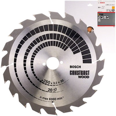 BOSCH Tarcza pilarska Construct Wood 250x30mm