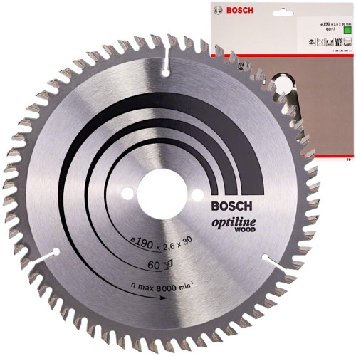BOSCH Tarcza pilarska Optiline Wood 190x30mm