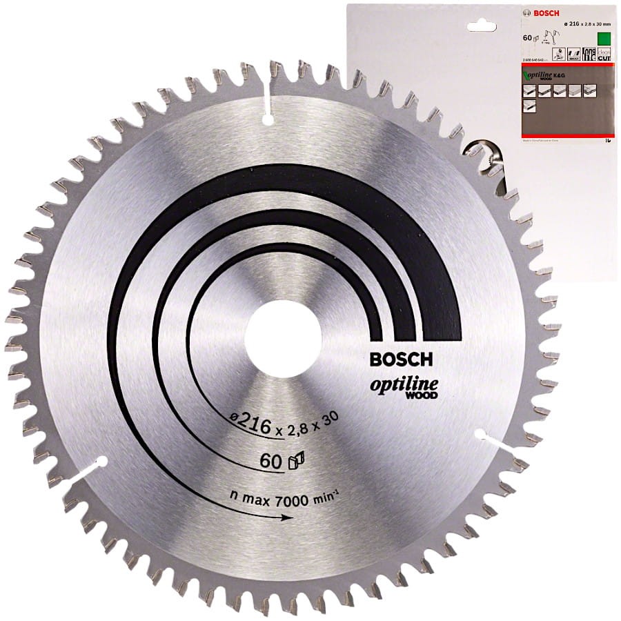 BOSCH Tarcza pilarska Optiline Wood 216x30mm