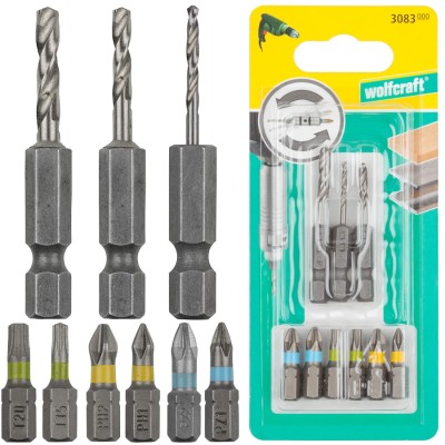 WOLFCRAFT 3083000 Zestaw wierteł i bitów i 1/4'' Flipbit 9el.
