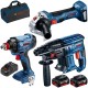 BOSCH Zestaw combo GBH 180-LI + GDX 180-LI + GWS 180-LI + 2x 5.0Ah