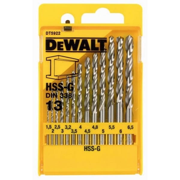 DEWALT DT5922 wiertła do metalu HSS-G 13 sztuk