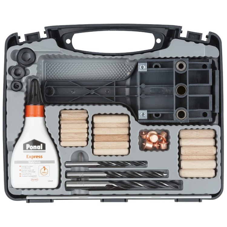 WOLFCRAFT 4645000 Zestaw do połączeń kołkowych + klej