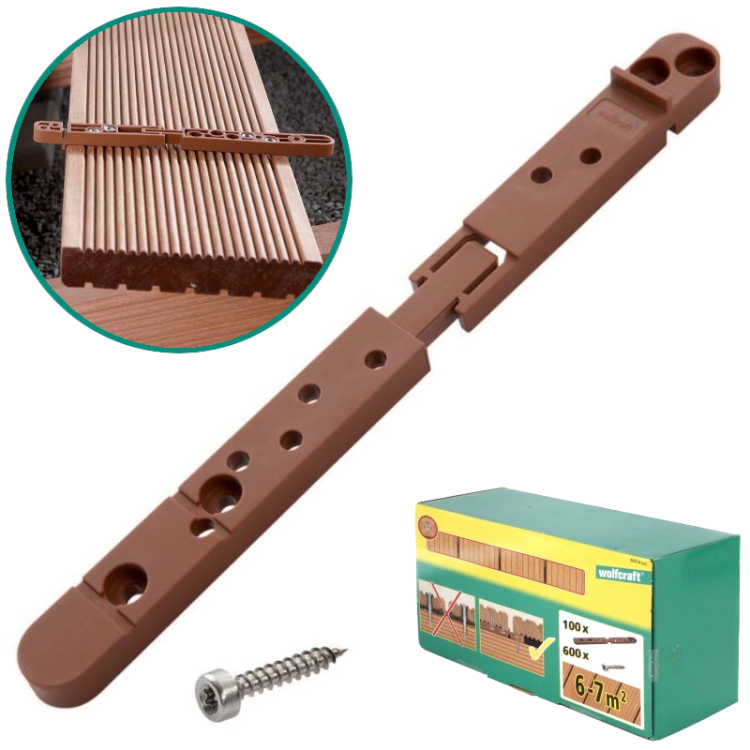 WOLFCRAFT 6974000 Łączniki do budowania tarasu 100 sztuk