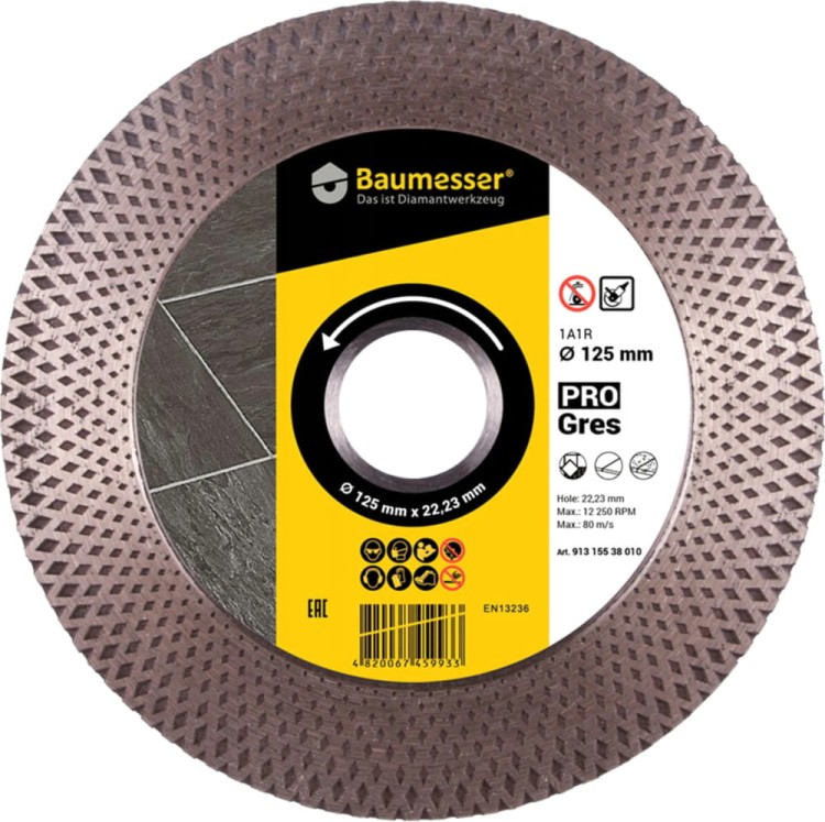 BAUMESSER Tarcza diamentowa 125x22,23mm do gresu ceramiki