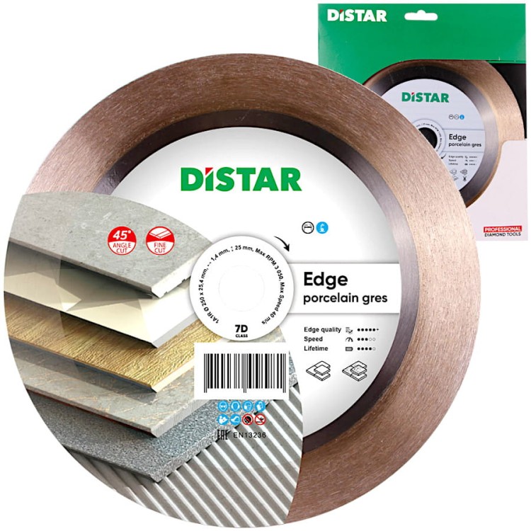 Tarcza diamentowa do ukosowania EDGE do ceramiki gresu 230x25.4mm DISTAR 11120421017