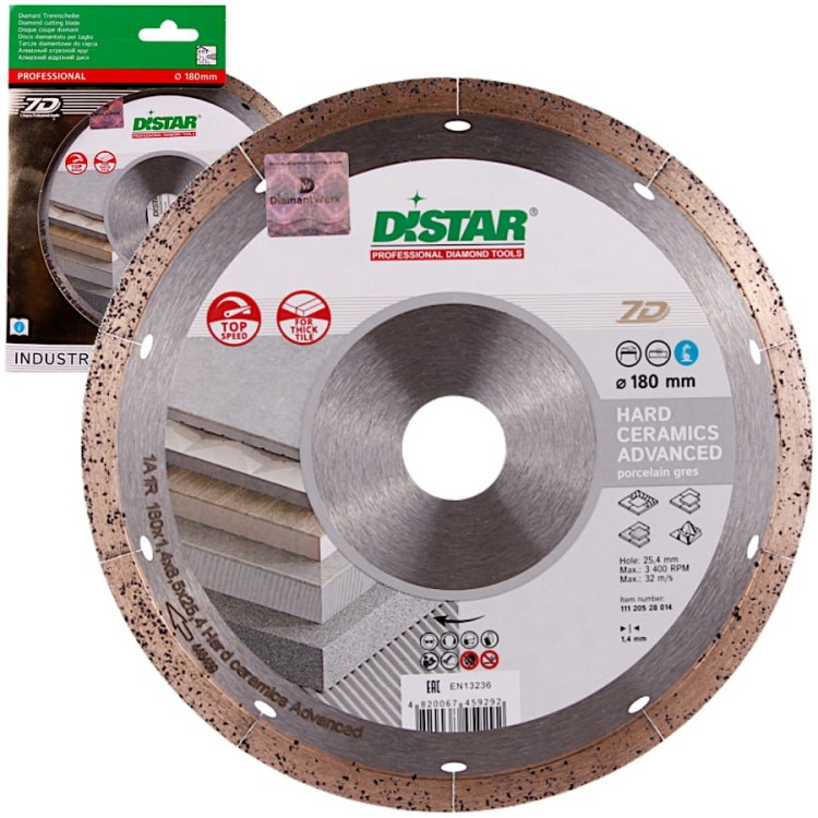 DISTAR Tarcza diamentowa Hard Ceramics Advanced 180x25.4mm