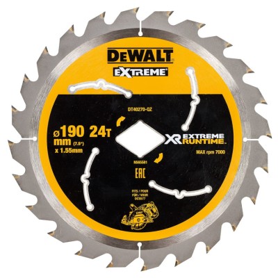 DEWALT DT40270 Tarcza piła do do drewna 190mm 24z