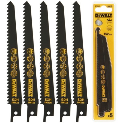 DEWALT DT2362 Brzeszczoty do cięcia drewna 5szt HCS stal węglowa