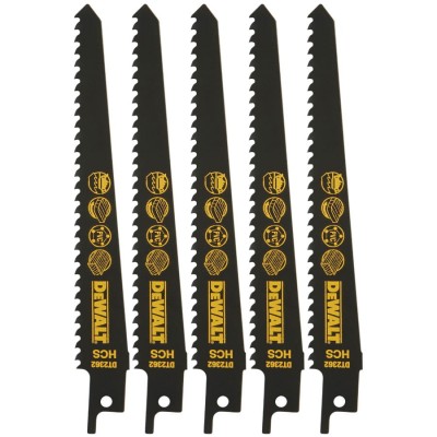 Brzeszczoty do cięcia drewna 5szt HCS stal węglowa DEWALT DT2362