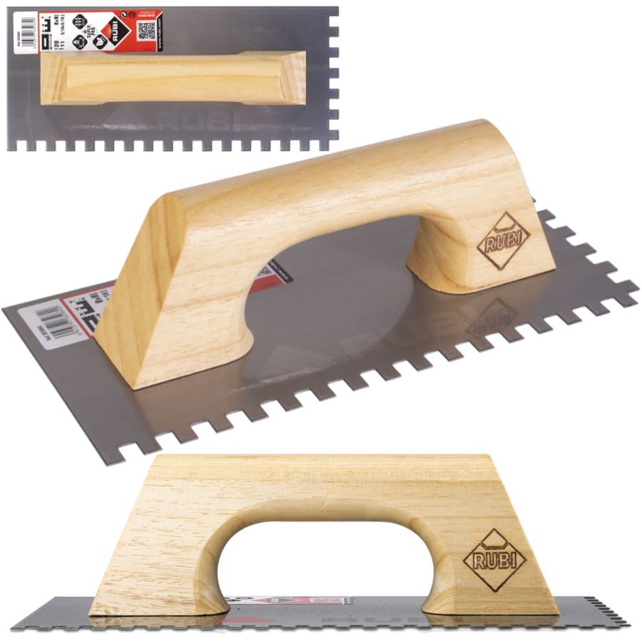RUBI 65984 Paca zębata z drewnianym uchwytem 28cm 8x8mm