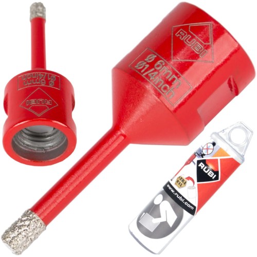 RUBI Wiertło diamentowe na sucho dry gres 6mm