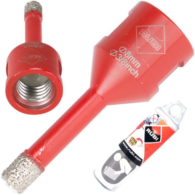 RUBI Wiertło diamentowe na sucho dry gres 8mm
