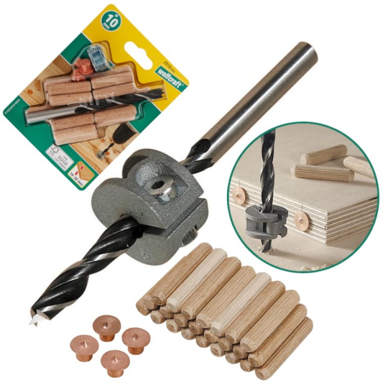 WOLFCRAFT 2918000 Zestaw do połączeń kołkowych 10 mm