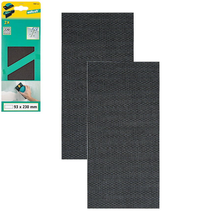 WOLFCRAFT 1987000 Siatka ścierna 93x230mm GR220 do płyt gipsowo-kartonowych
