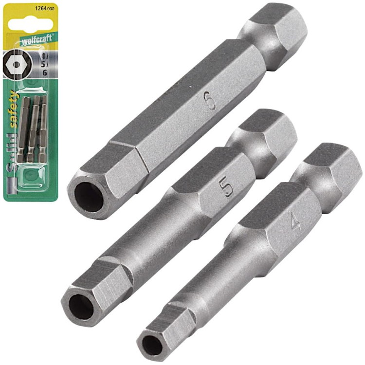 WOLFCRAFT 1264000 Zestaw końcówek 4-6mm 3szt.