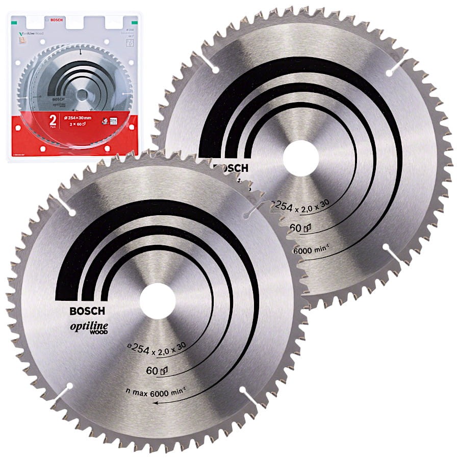 Bosch Tarcza pilarska Optiline Wood 254x30mm 2szt.