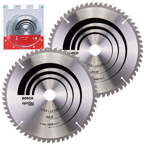 Bosch Tarcza pilarska Optiline Wood 254x30mm 2szt.