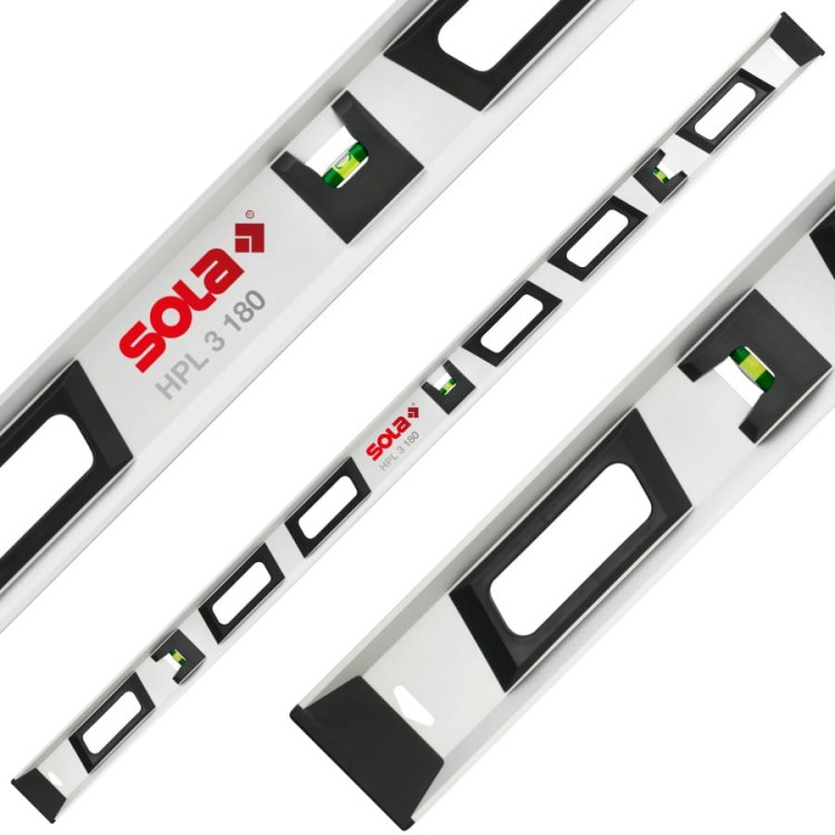 SOLA Precyzyjna poziomica aluminiowa z uchwytami HPL 3 180cm