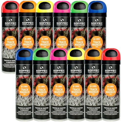 SOPPEC TRACK MARKER farba do znakowania mix kolorów 12 sztuk