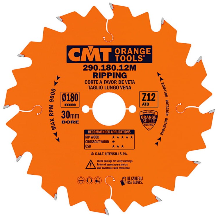 CMT 290.180.12M Tarcza do cięcia wzdłużnego 180x30mm 12z