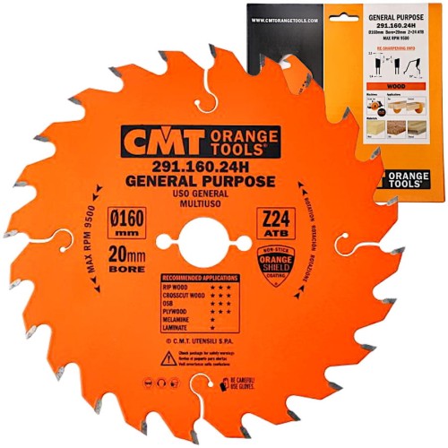 CMT 291.160.24H Tarcza uniwersalna do drewna 160x20mm 24z