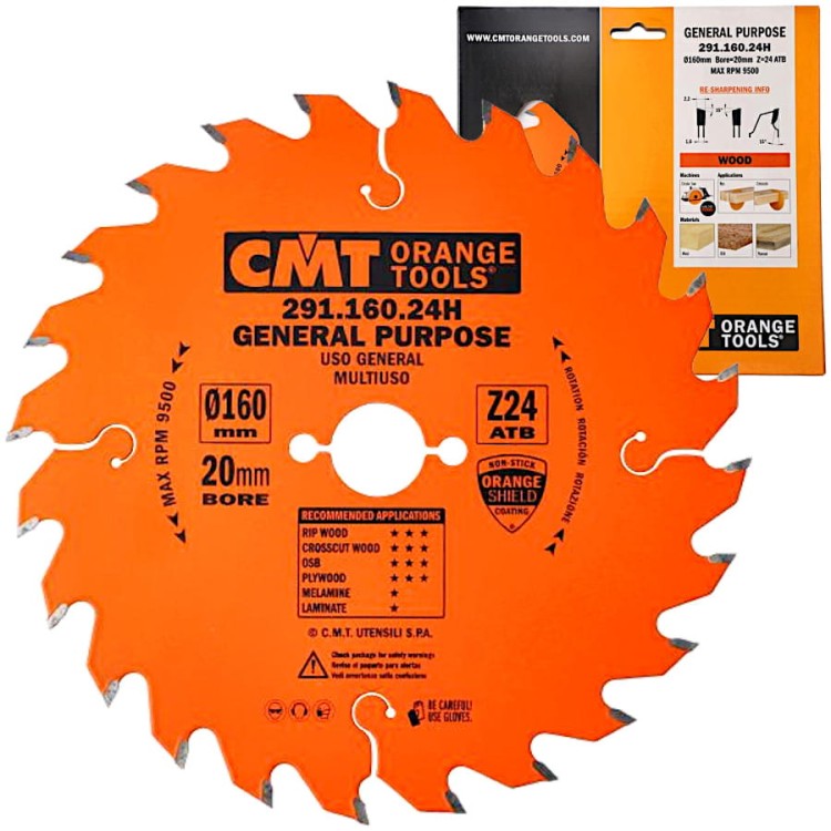 CMT 291.160.24H Tarcza uniwersalna do drewna 160x20mm 24z