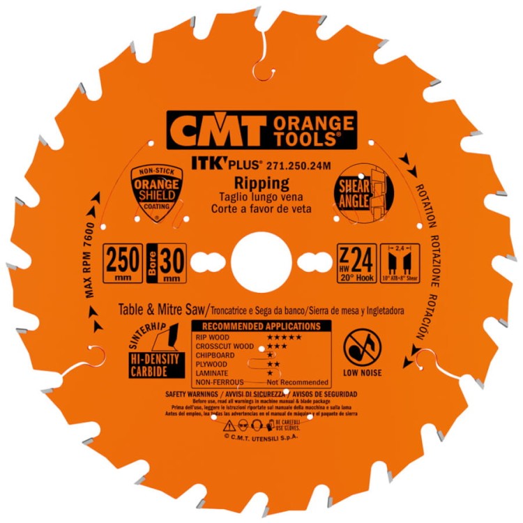 CMT Piła ITK Plus do cięcia wzdłużnego 250x30mm 24z