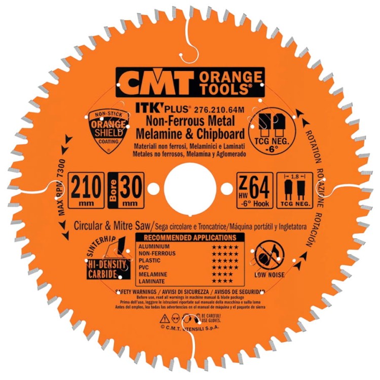 CMT Piła do cięcia kompozytu laminatu 210x30mm 64z 276.210.64M