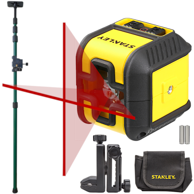 STANLEY CUBIX poziomica laserowa czerwona + tyczka GT-320