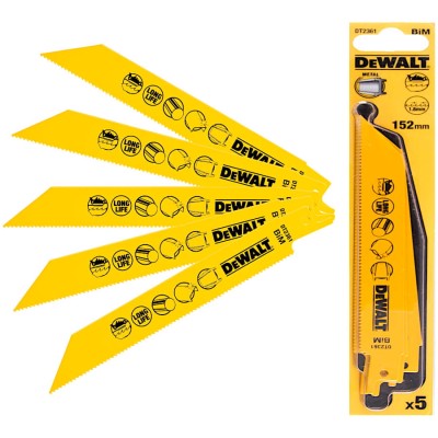 DEWALT DT2361 Brzeszczoty do metalu 152mm 5szt