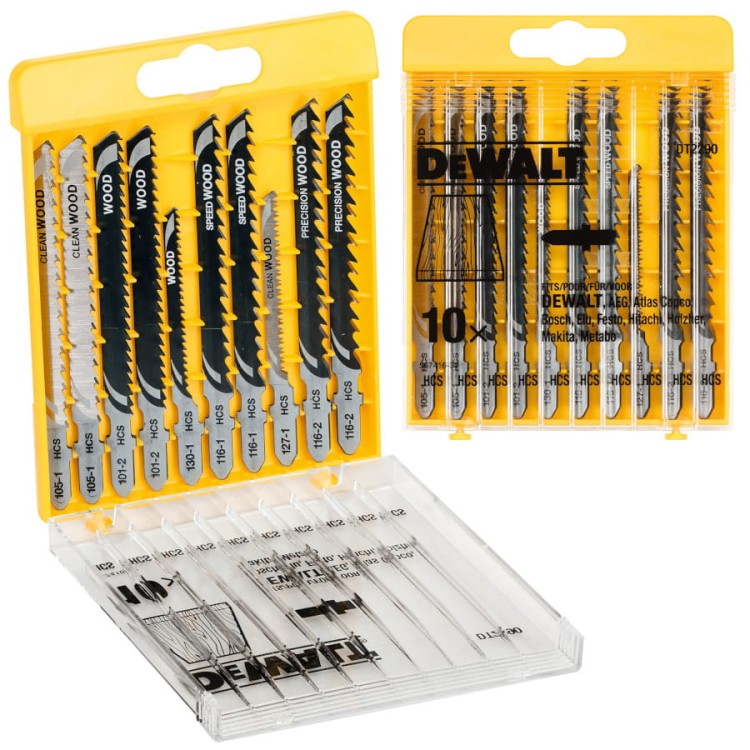 DEWALT DT2290 Zestaw brzeszczotów do drewna 10szt. w etui