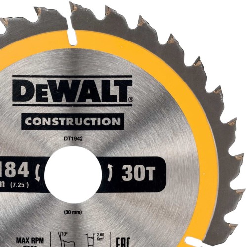Dewalt tarcza do drewna 184 x 30mm 30 zębów