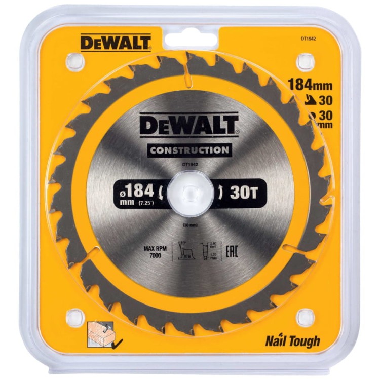Dewalt tarcza do drewna 184 x 30mm 30 zębów