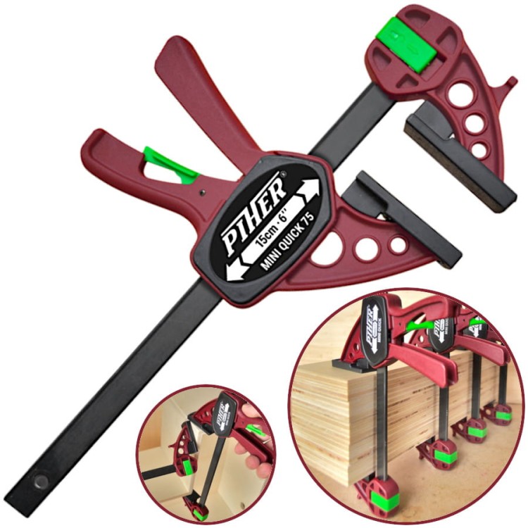 PIHER 52415 Ścisk stolarski Mini Quick 15cm 6cm 75kg