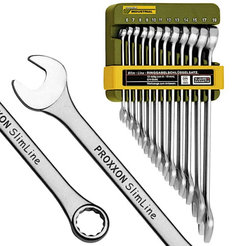 PROXXON 23820 Zestaw kluczy płasko-oczkowych 6-19mm 12el. SlimLine