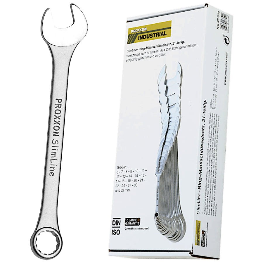 PROXXON 23822 Zestaw kluczy płasko-oczkowych 6-32mm 21el. SlimLine