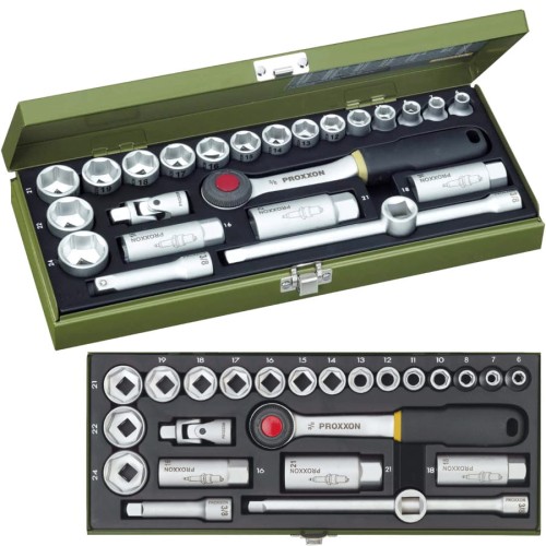 PROXXON 23110 Zestaw z grzechotką 3/8'' nasadki 24el.
