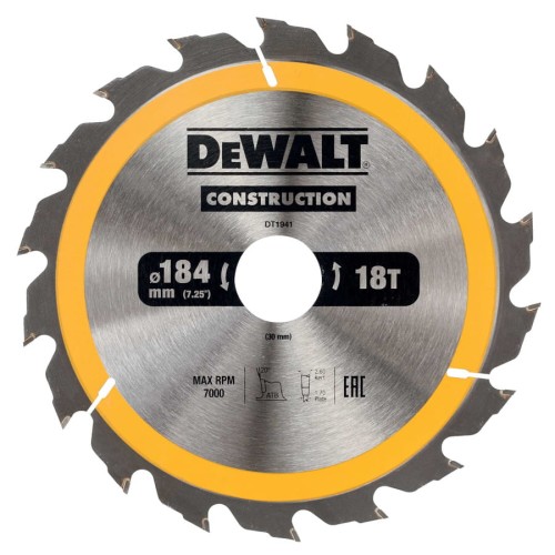 DEWALT Tarcza piła do drewna 184x30 mm 18 zębów